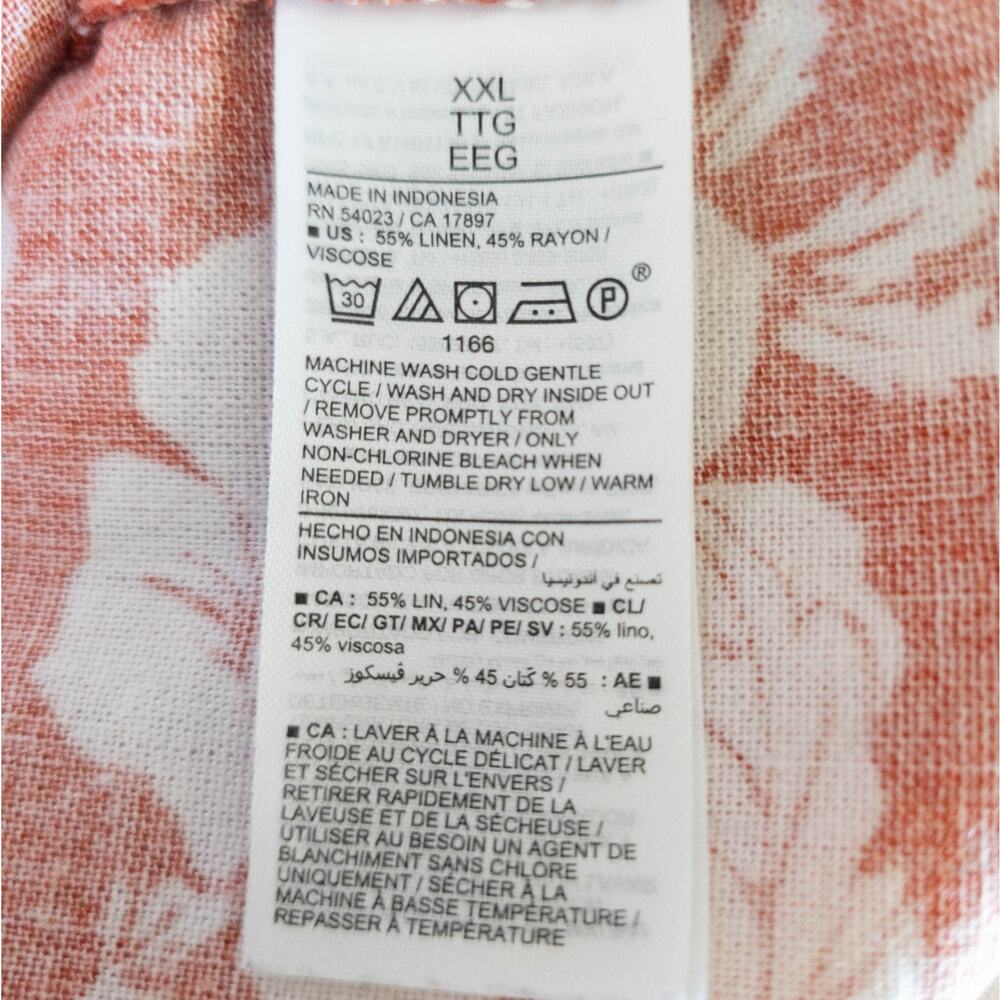 Old Navy Womens SIZE XXL‎ Red Rust Linen Blend Tropical Floral Maxi Skirt - Picture 9 of 10
